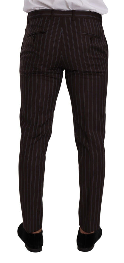  - Elegant Maroon Striped Slim Fit Suit