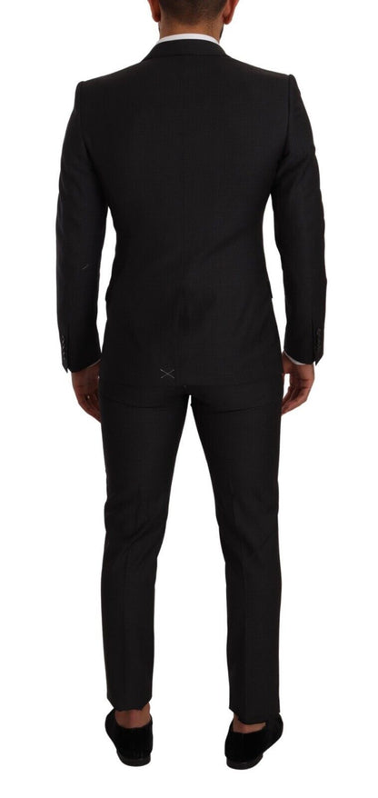  - Elegant Black Wool Martini Suit