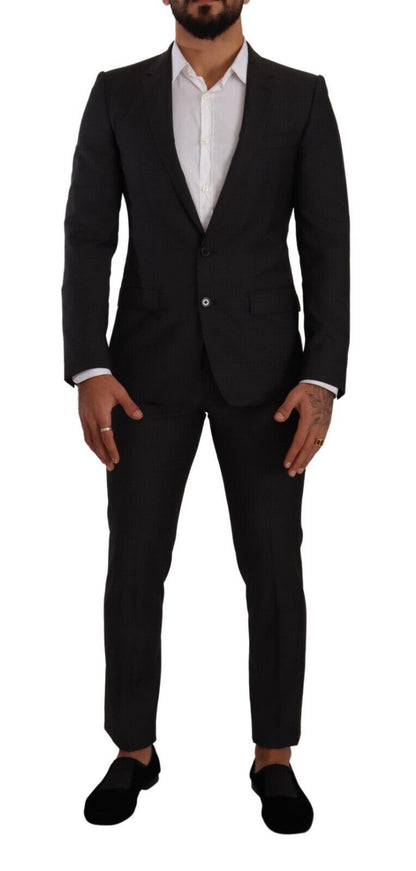  - Elegant Black Wool Martini Suit