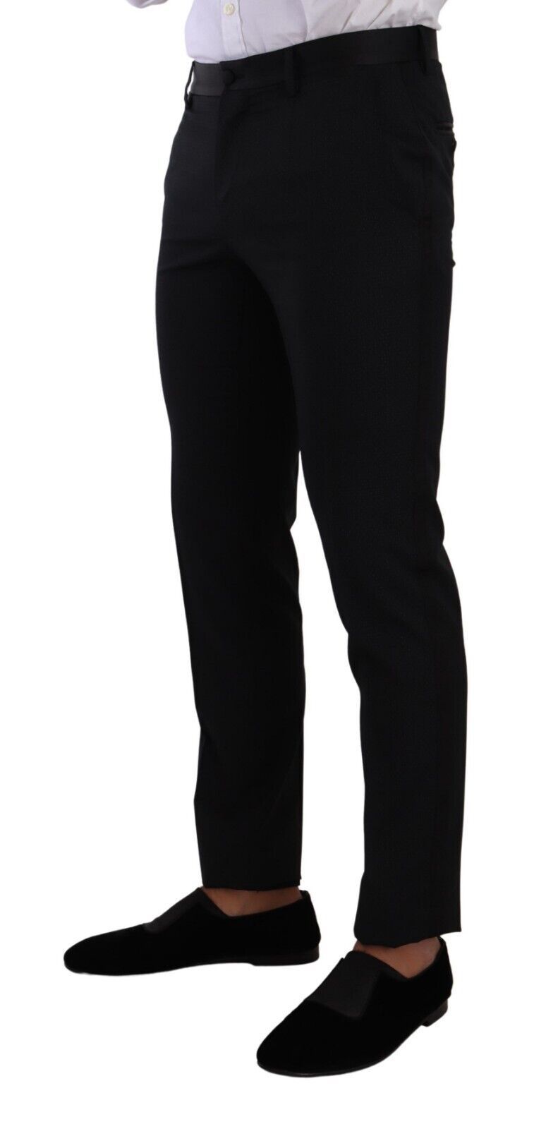 Dolce & Gabbana Black Patterned Wool-Silk Suit