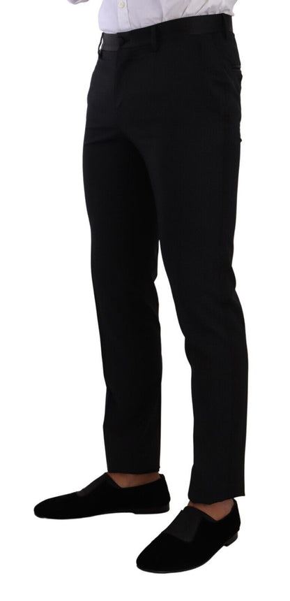 Dolce & Gabbana Black Patterned Wool-Silk Suit
