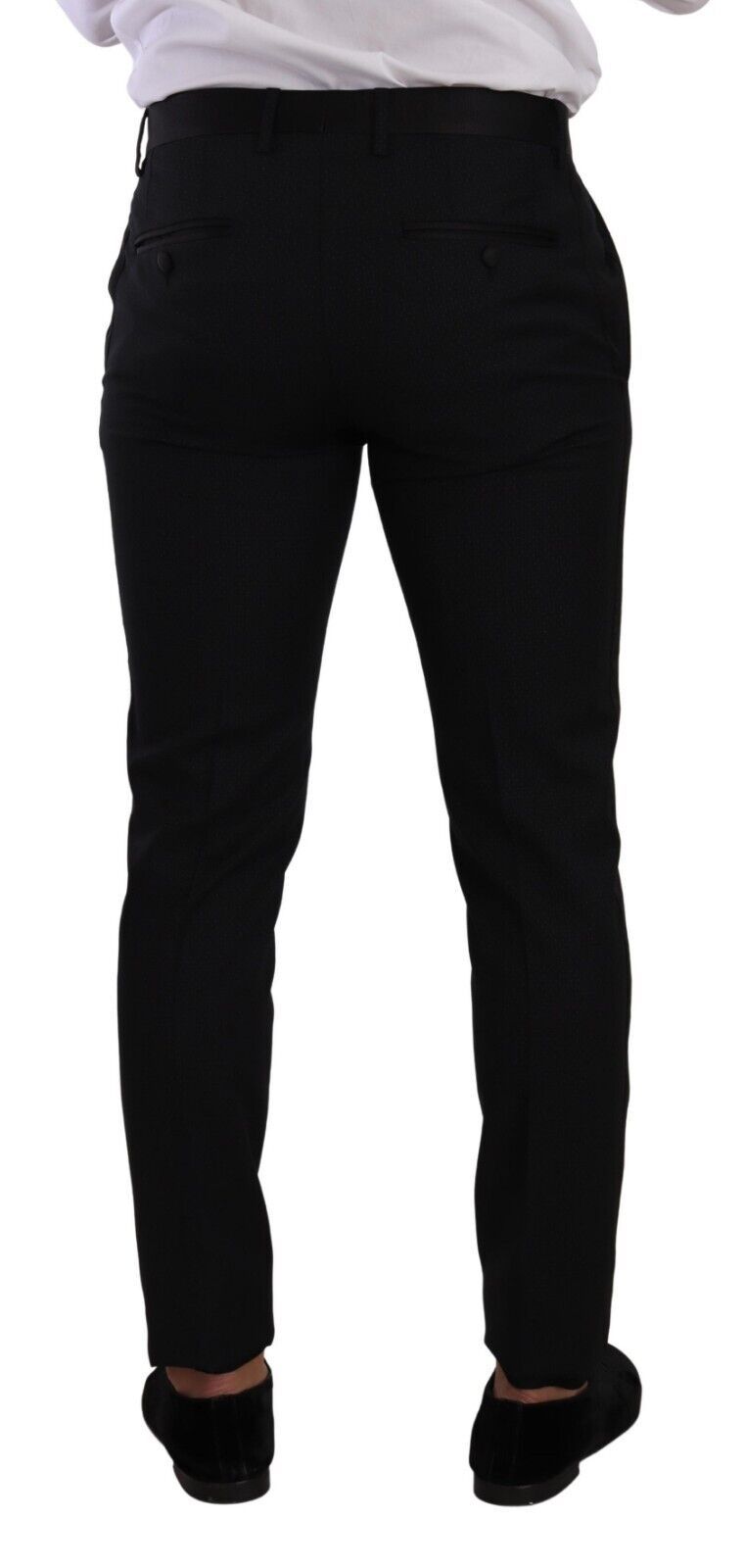 Dolce & Gabbana Black Patterned Wool-Silk Suit