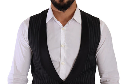  - Elegant Striped Formal Dress Vest