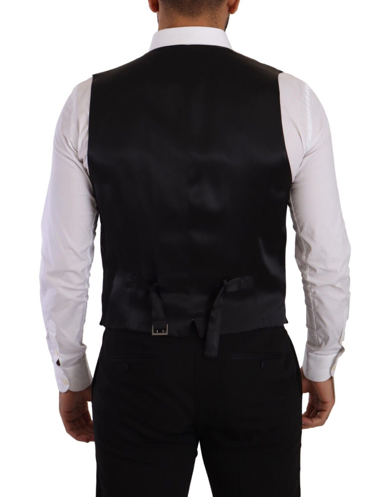  - Elegant Grey Double-Breasted Dress Vest