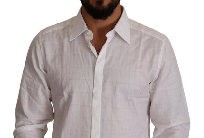  - Elegant White Cotton Dress Shirt - Slim Fit