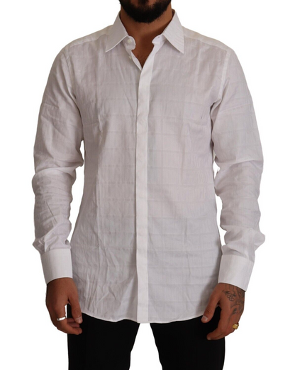  - Elegant White Cotton Dress Shirt - Slim Fit