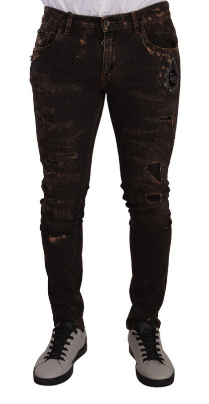  - Slim Fit Distressed Skinny Denim Jeans