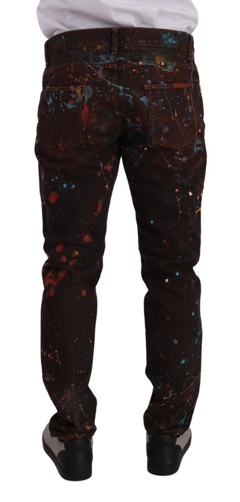  - Elegant Multicolored Painted Denim Jeans