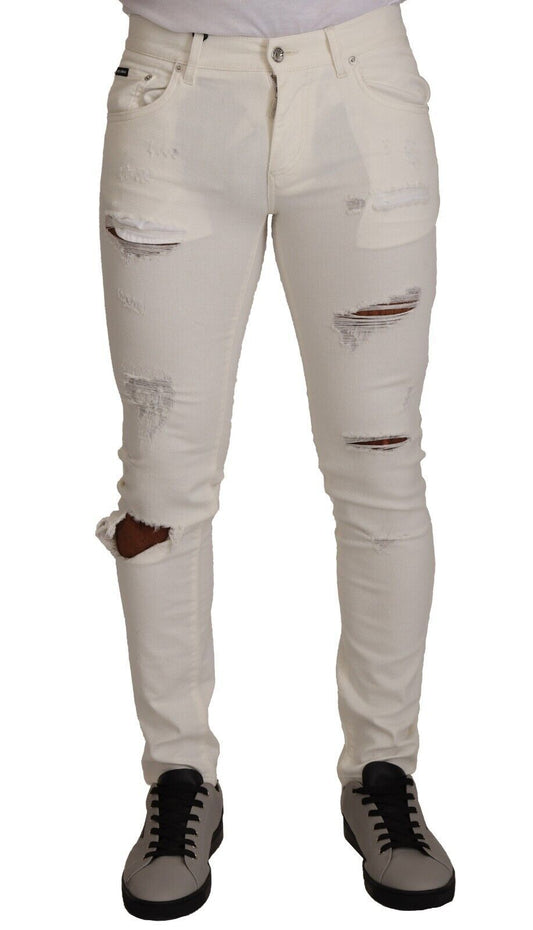  - Elegant White Skinny Denim Jeans