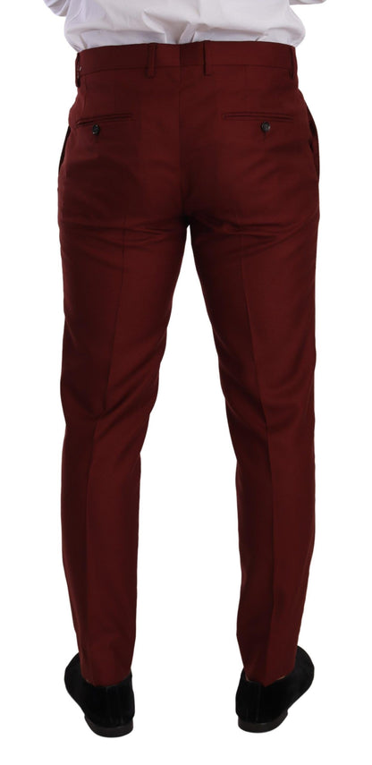  - Elegant Cashmere-Silk Red Dress Pants