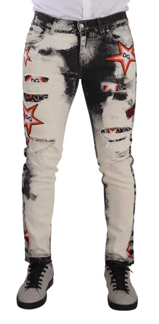  - Chic Slim Fit Star Motif Denim Jeans