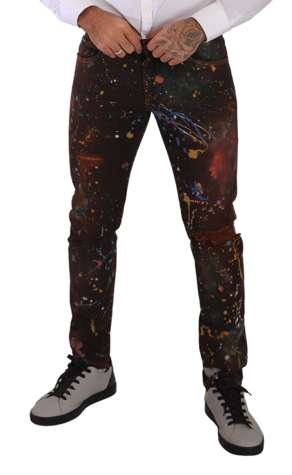  - Multicolor Painted Skinny Denim Jeans