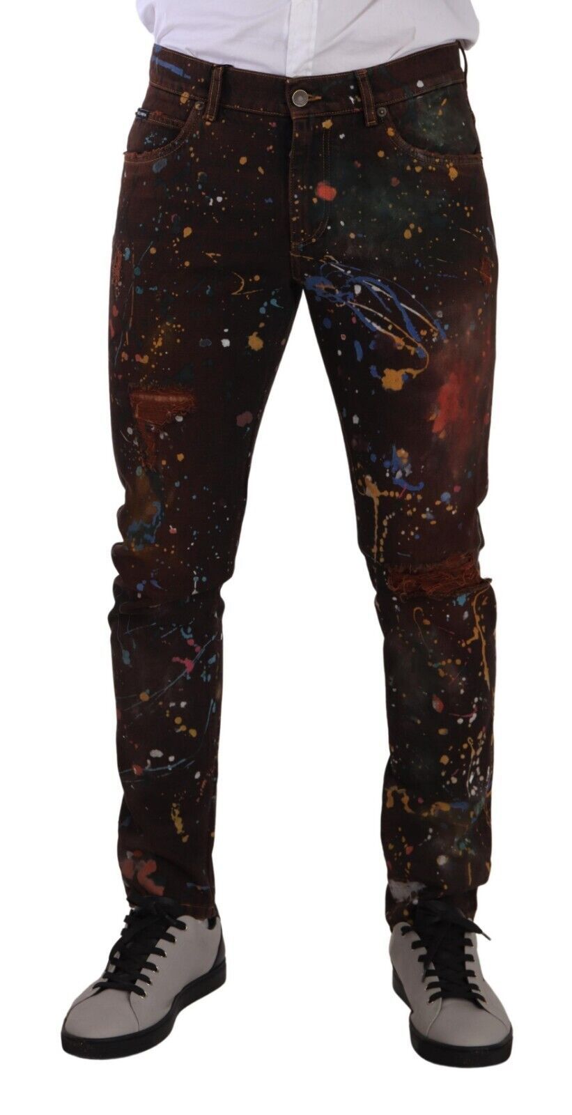  - Multicolor Painted Skinny Denim Jeans