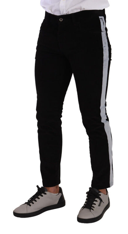  - Elegant Slim-Fit Cotton Black Jeans