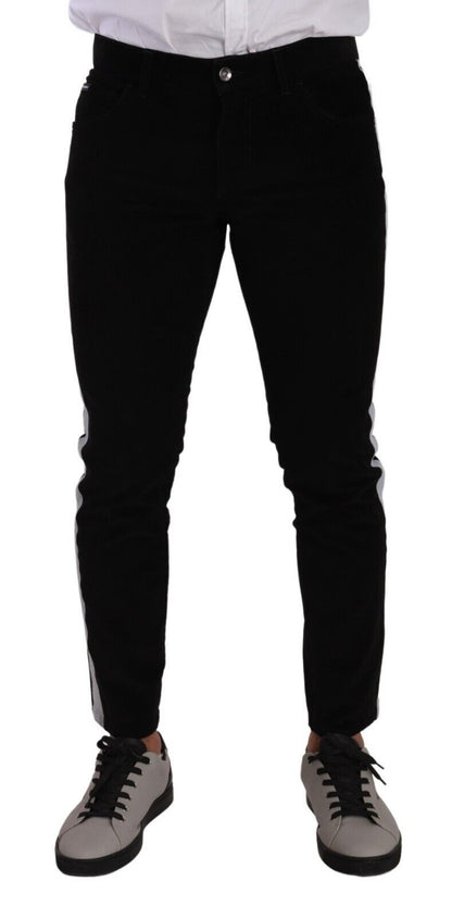  - Elegant Slim-Fit Cotton Black Jeans