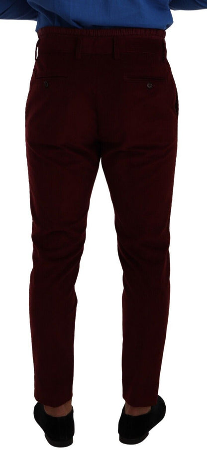  - Elegant Bordeaux Velvet Dress Trousers