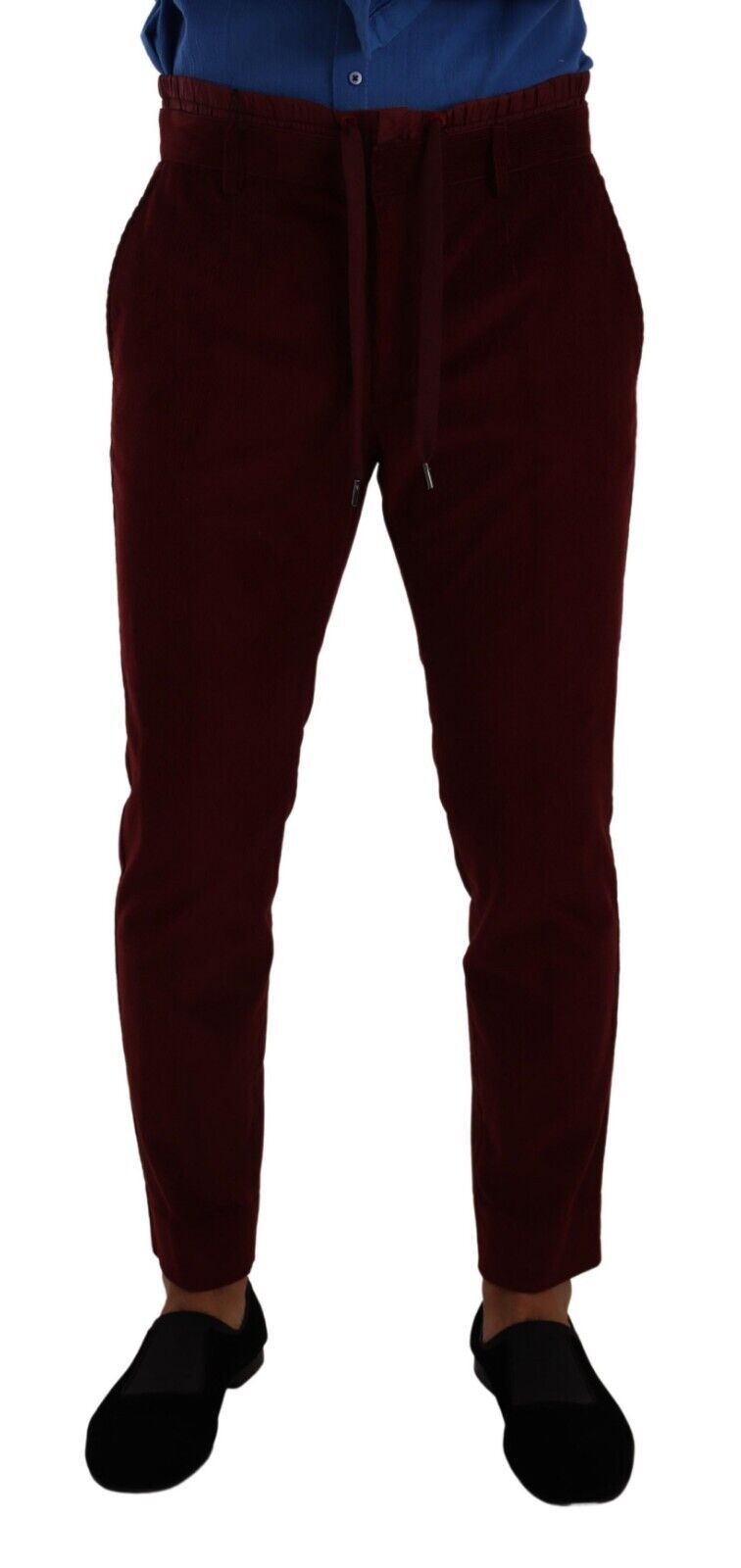  - Elegant Bordeaux Velvet Dress Trousers