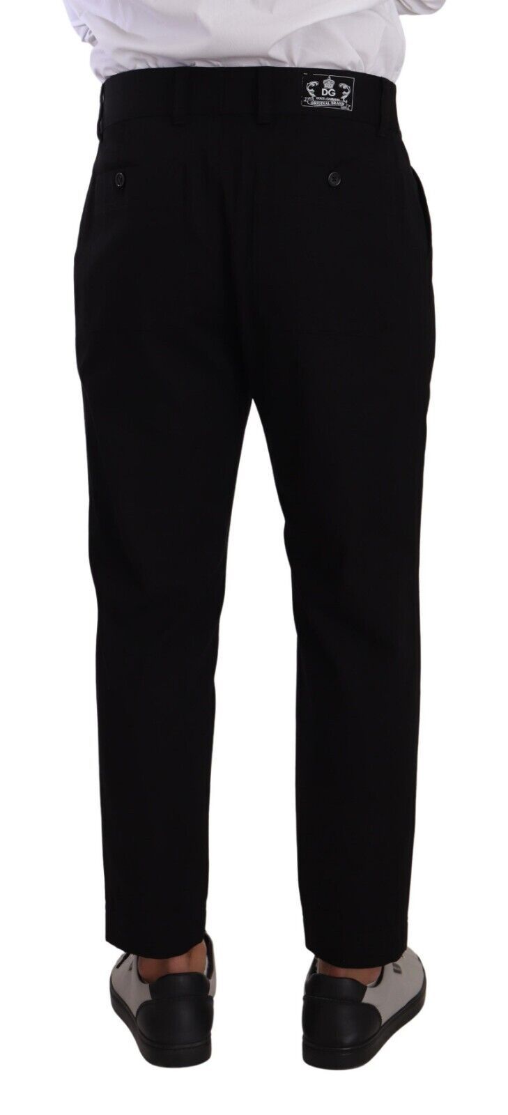  - Elegant Tapered Black Cotton Chinos