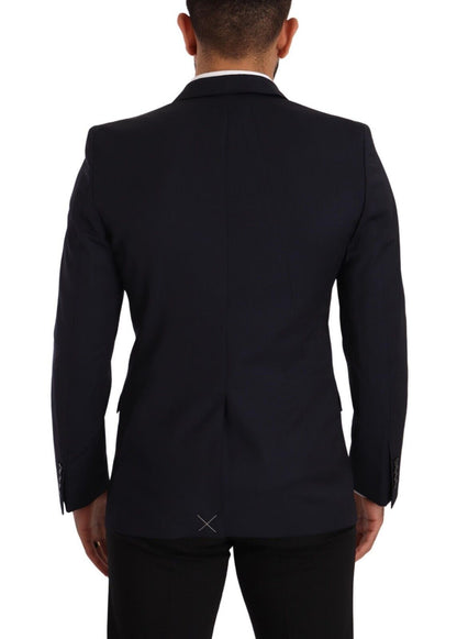  - Sleek Navy Martini Slim Fit Wool Blazer