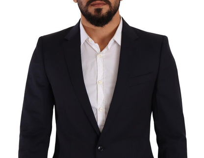  - Sleek Navy Martini Slim Fit Wool Blazer