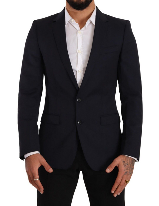  - Sleek Navy Martini Slim Fit Wool Blazer