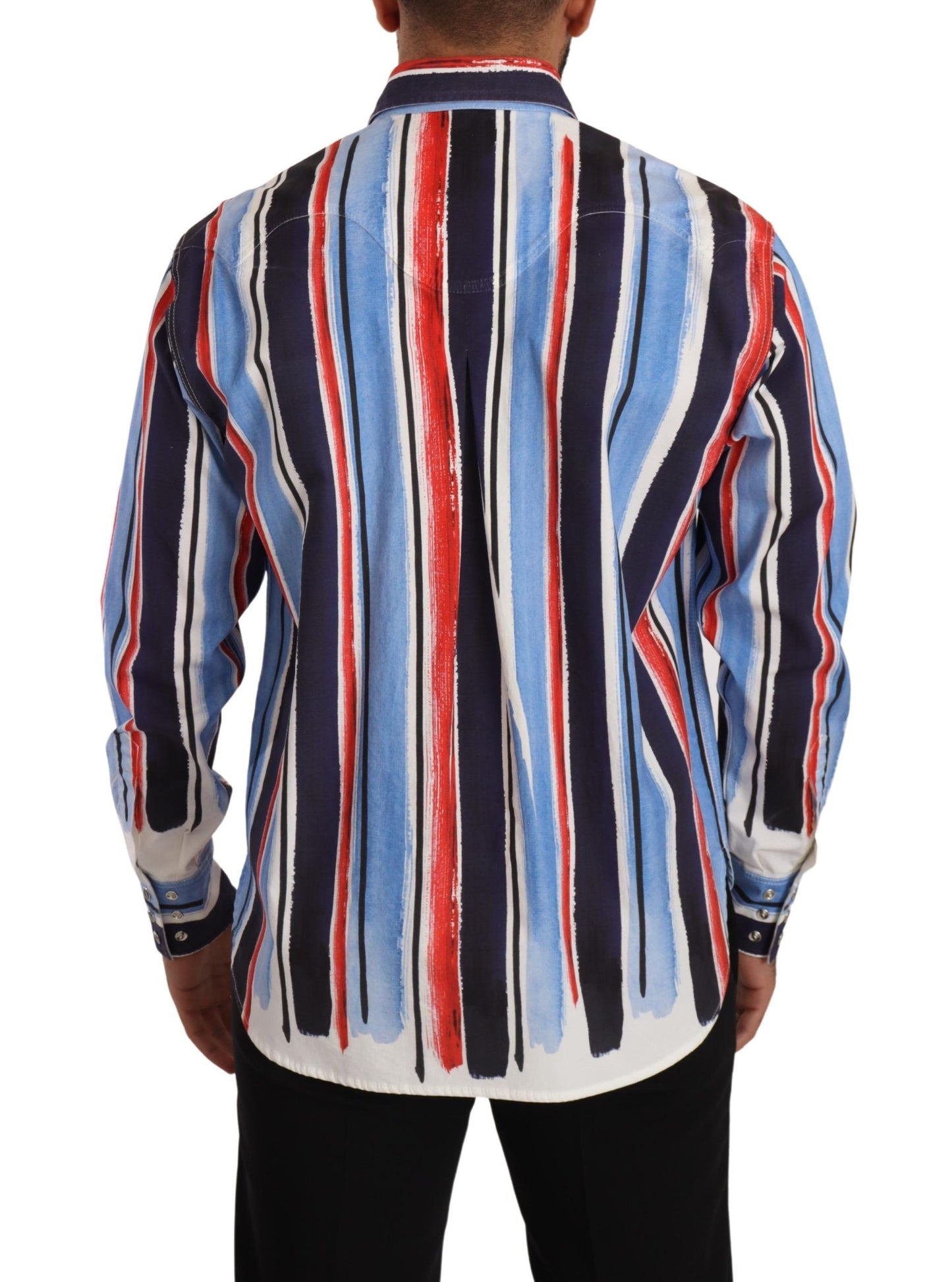  - Elegant Striped Cotton Shirt with Pockets