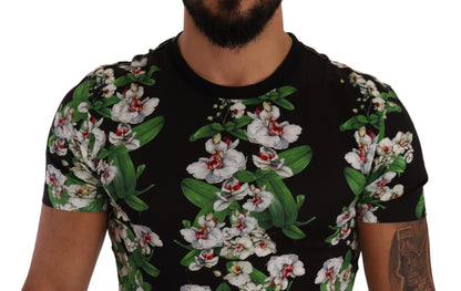  - Elegant Floral Crewneck Tee for Men