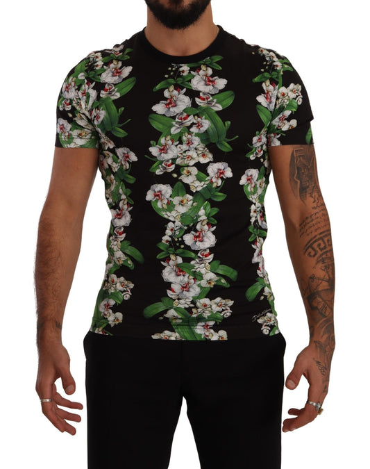  - Elegant Floral Crewneck Tee for Men