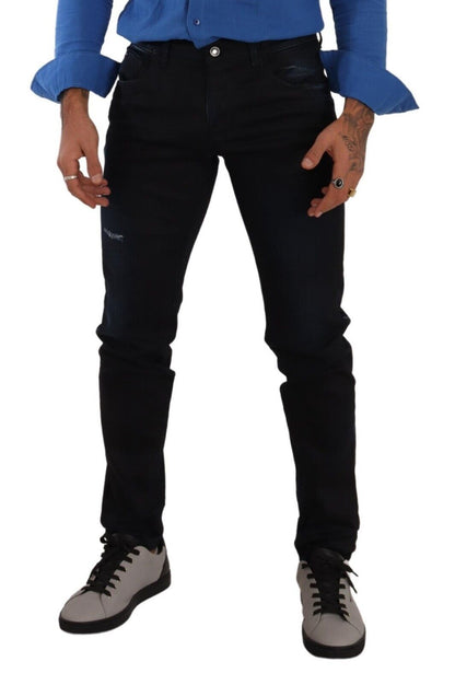  - Elegant Slim Fit Skinny Jeans in Dark Blue