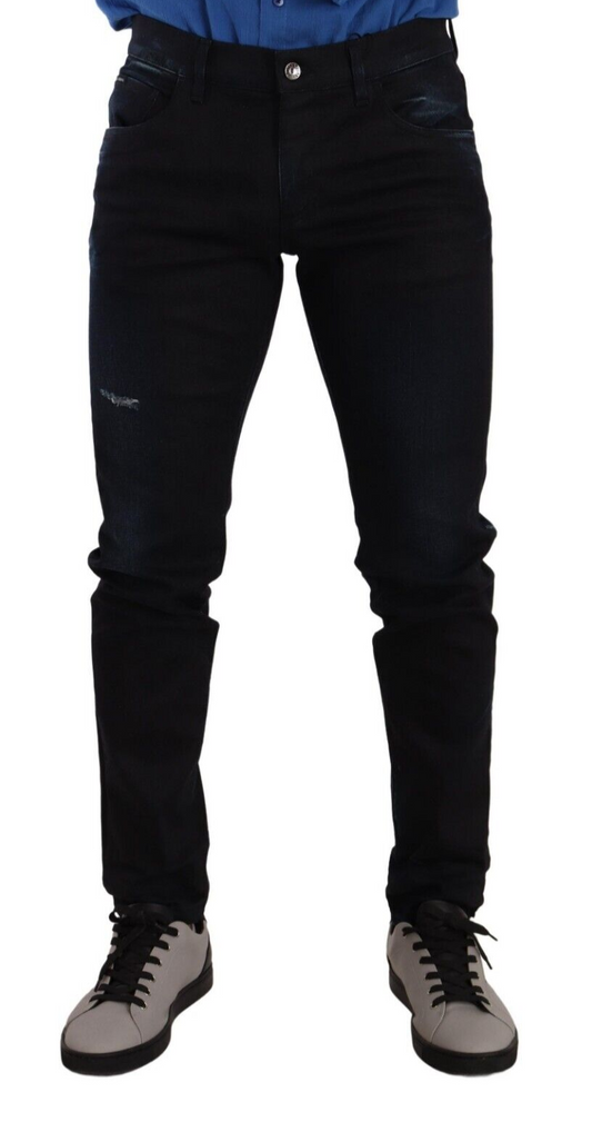  - Elegant Slim Fit Skinny Jeans in Dark Blue