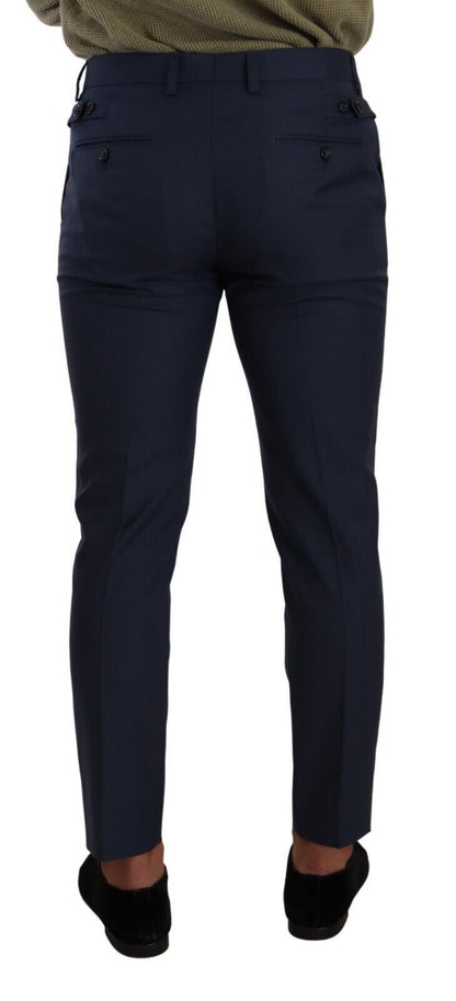  - Elegant Dark Blue Slim-Fit Dress Pants