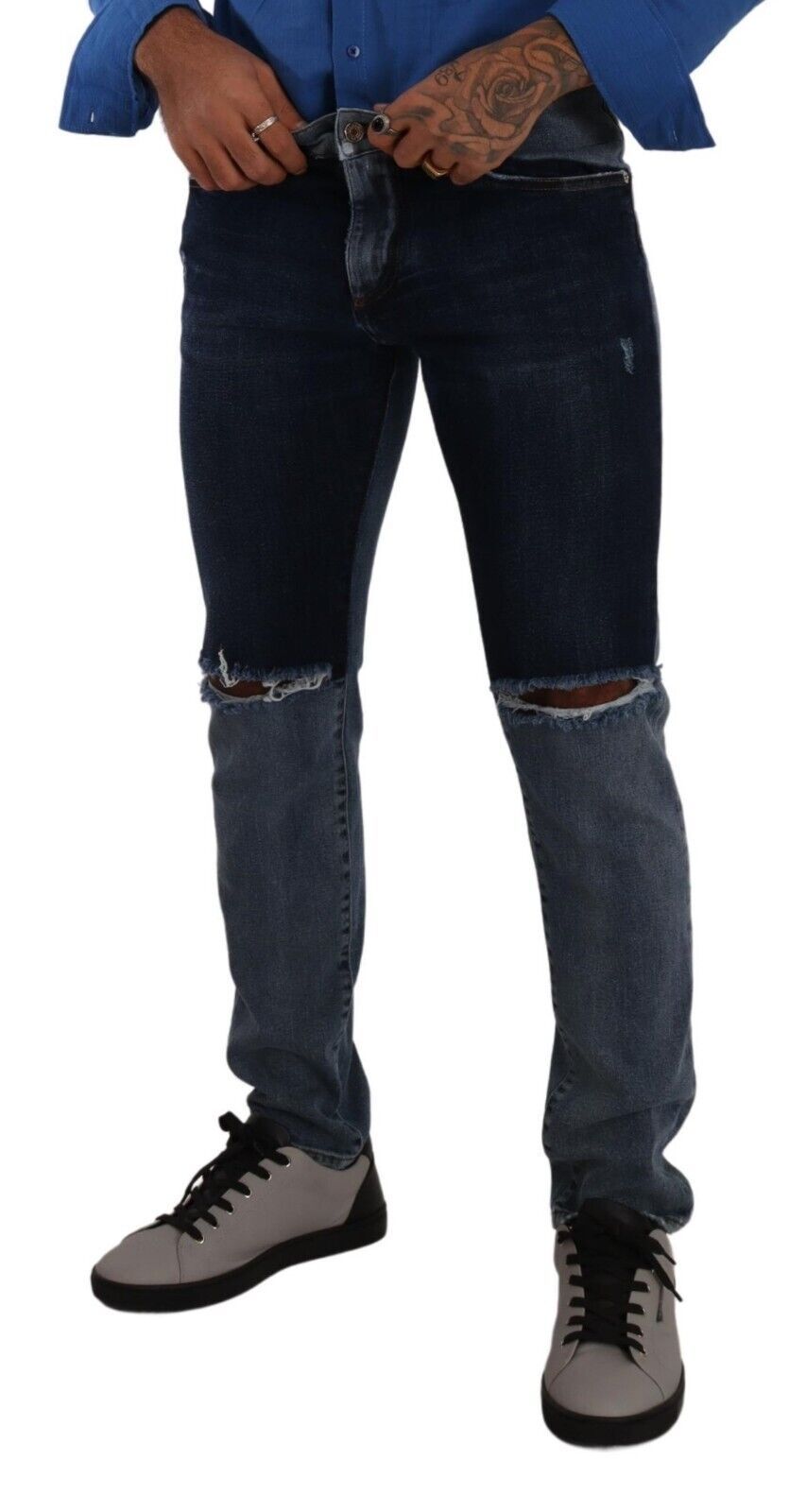  - Chic Slim Fit Tattered Denim