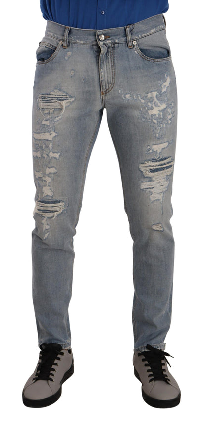  - Elegant Light Blue Straight Denim Jeans