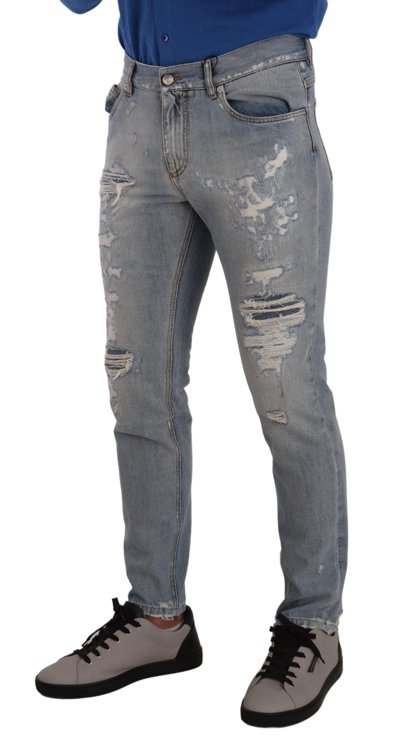  - Elegant Light Blue Straight Denim Jeans