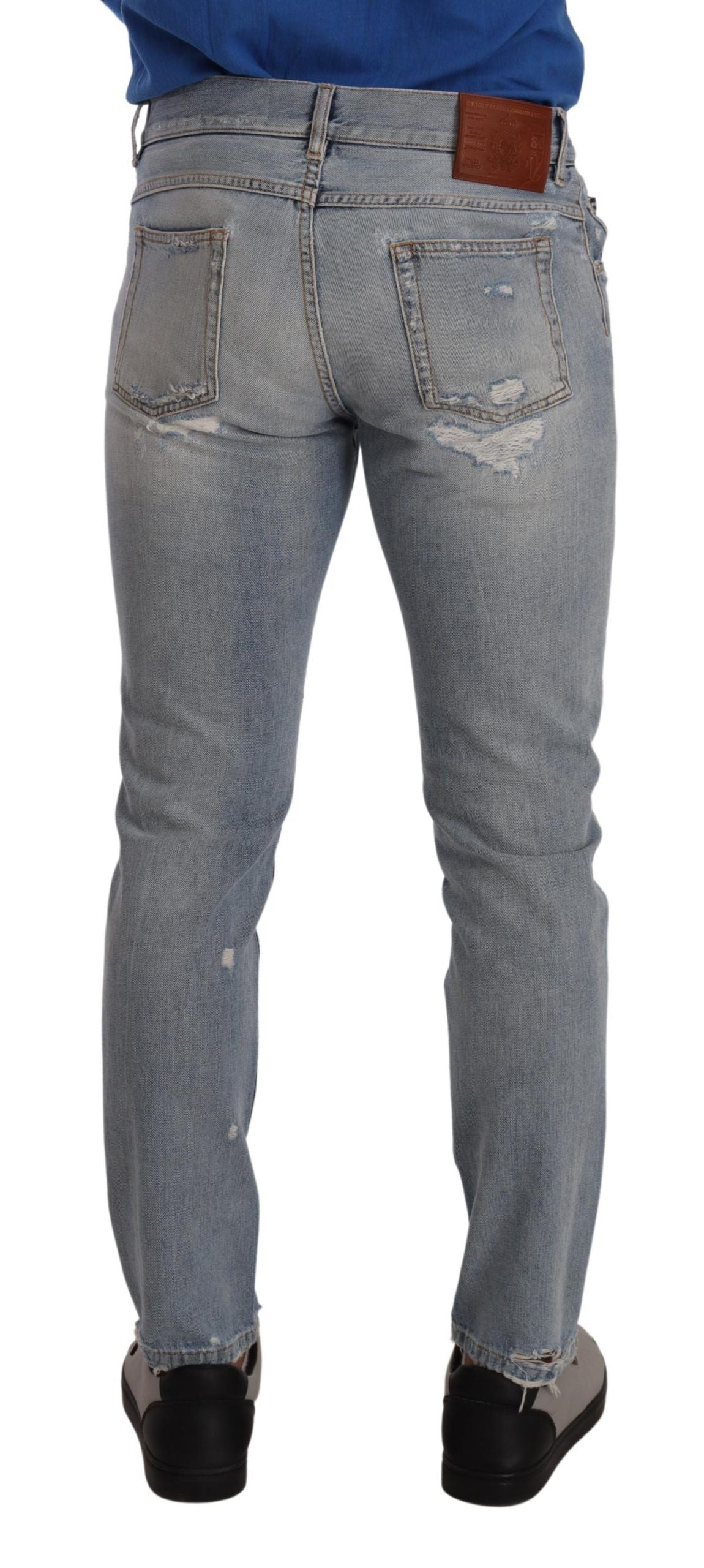  - Elegant Light Blue Straight Denim Jeans