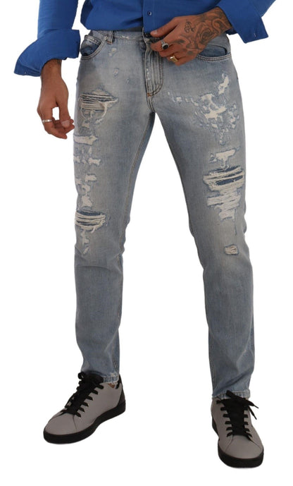  - Elegant Light Blue Straight Denim Jeans