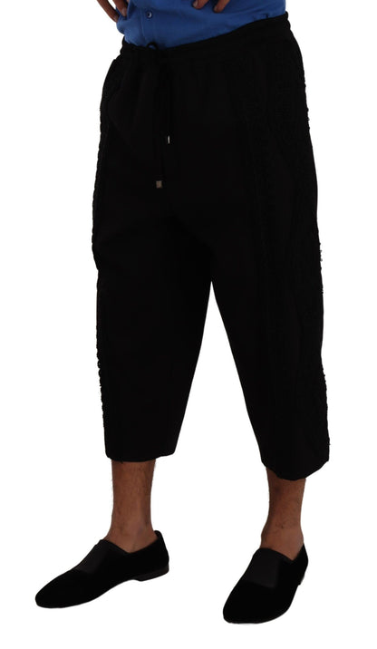  - Elegant Black Cropped Torero Pants