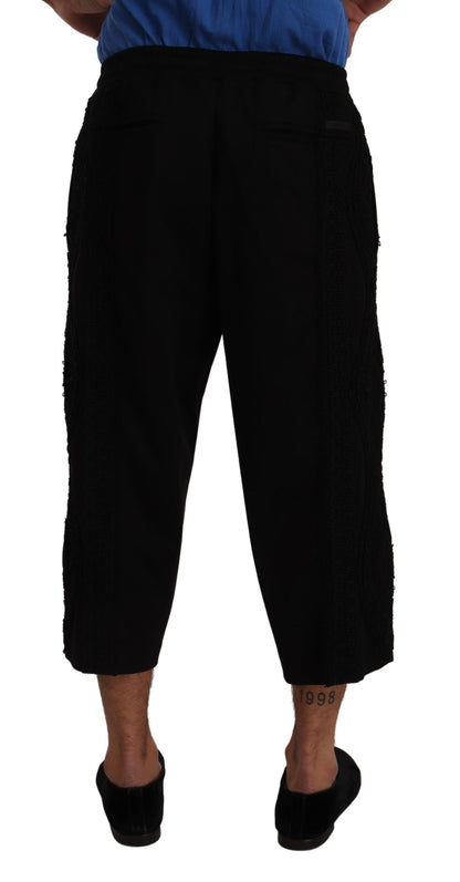  - Elegant Black Cropped Torero Pants