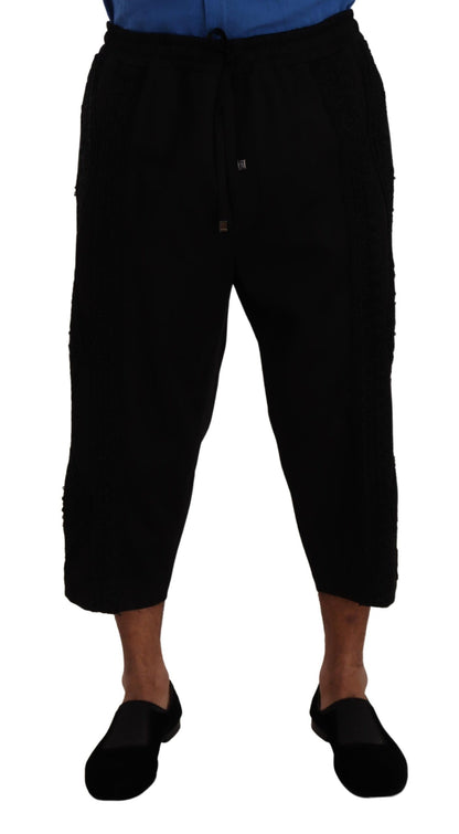  - Elegant Black Cropped Torero Pants