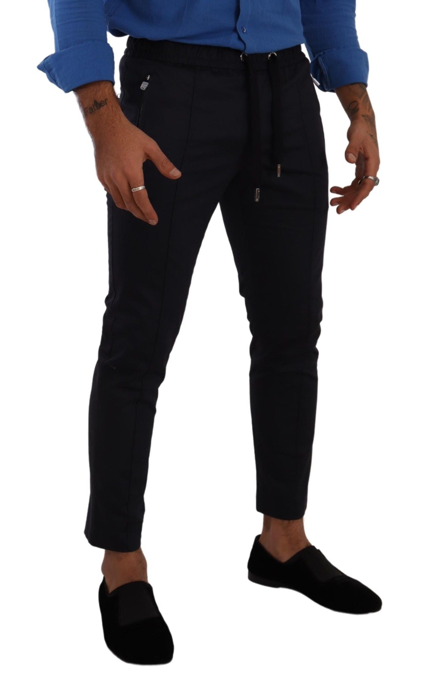  - Elegant Dark Blue Skinny Jogging Pants