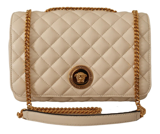  - Elegant White Nappa Leather Shoulder Bag