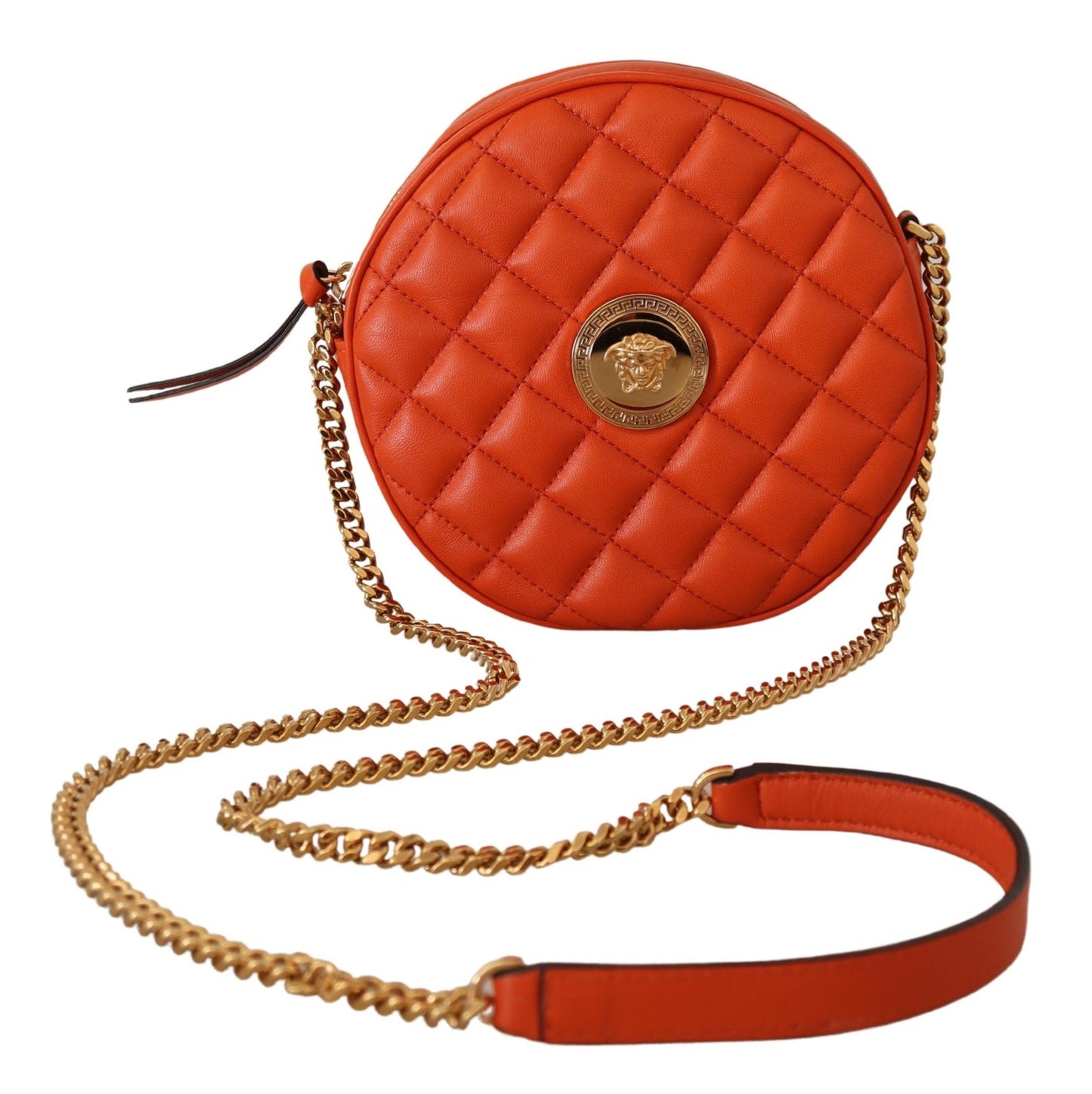  - Elegant Round Nappa Leather Crossbody Bag