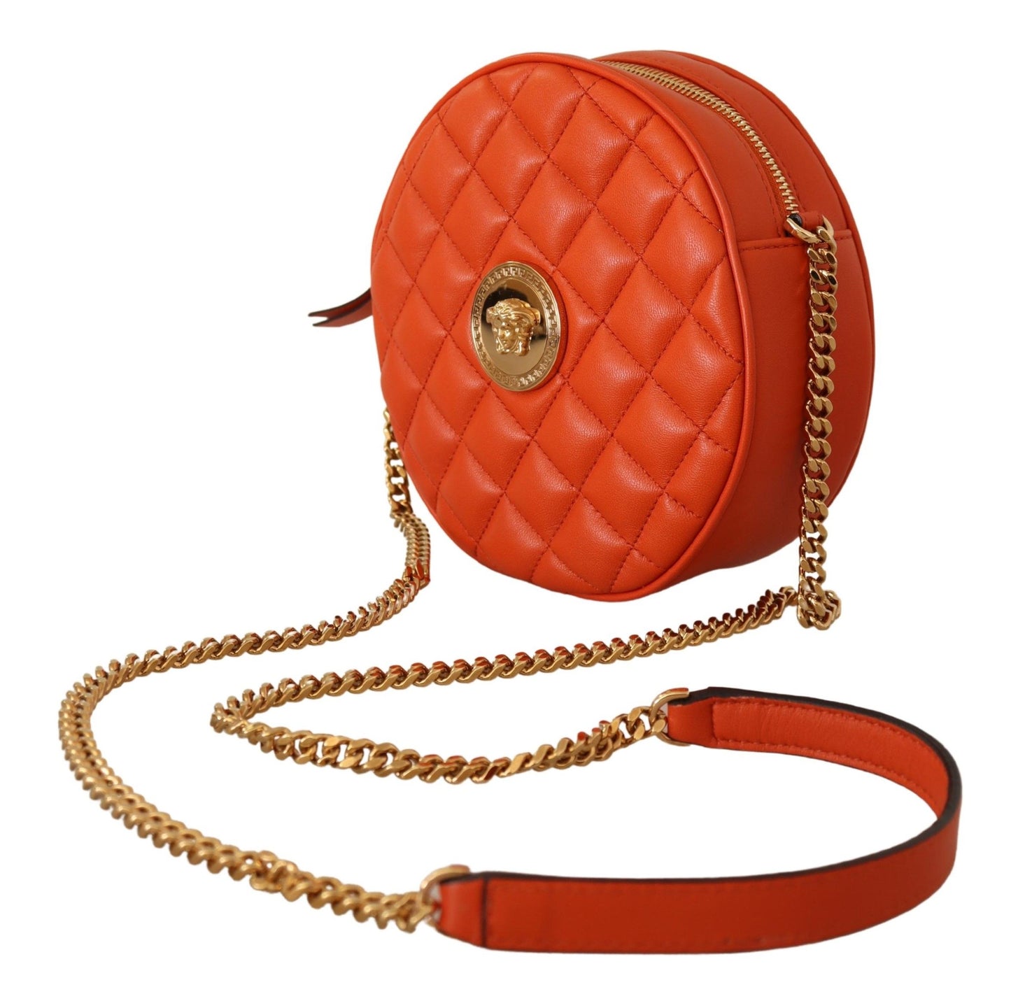  - Elegant Round Nappa Leather Crossbody Bag