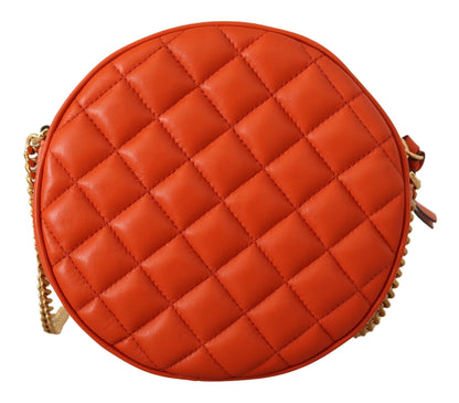  - Elegant Round Nappa Leather Crossbody Bag