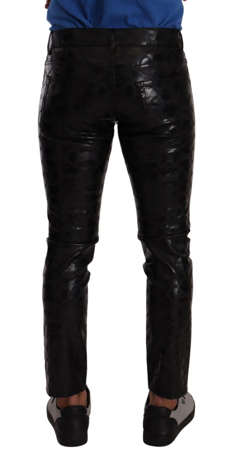  - Elegant Black Logo Skinny Pants