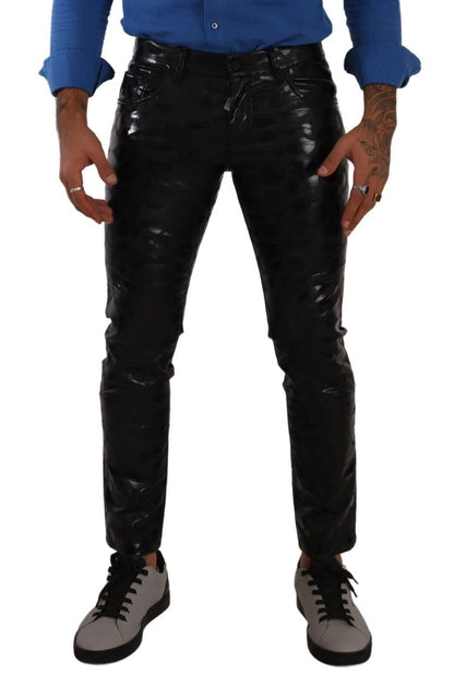  - Elegant Black Logo Skinny Pants