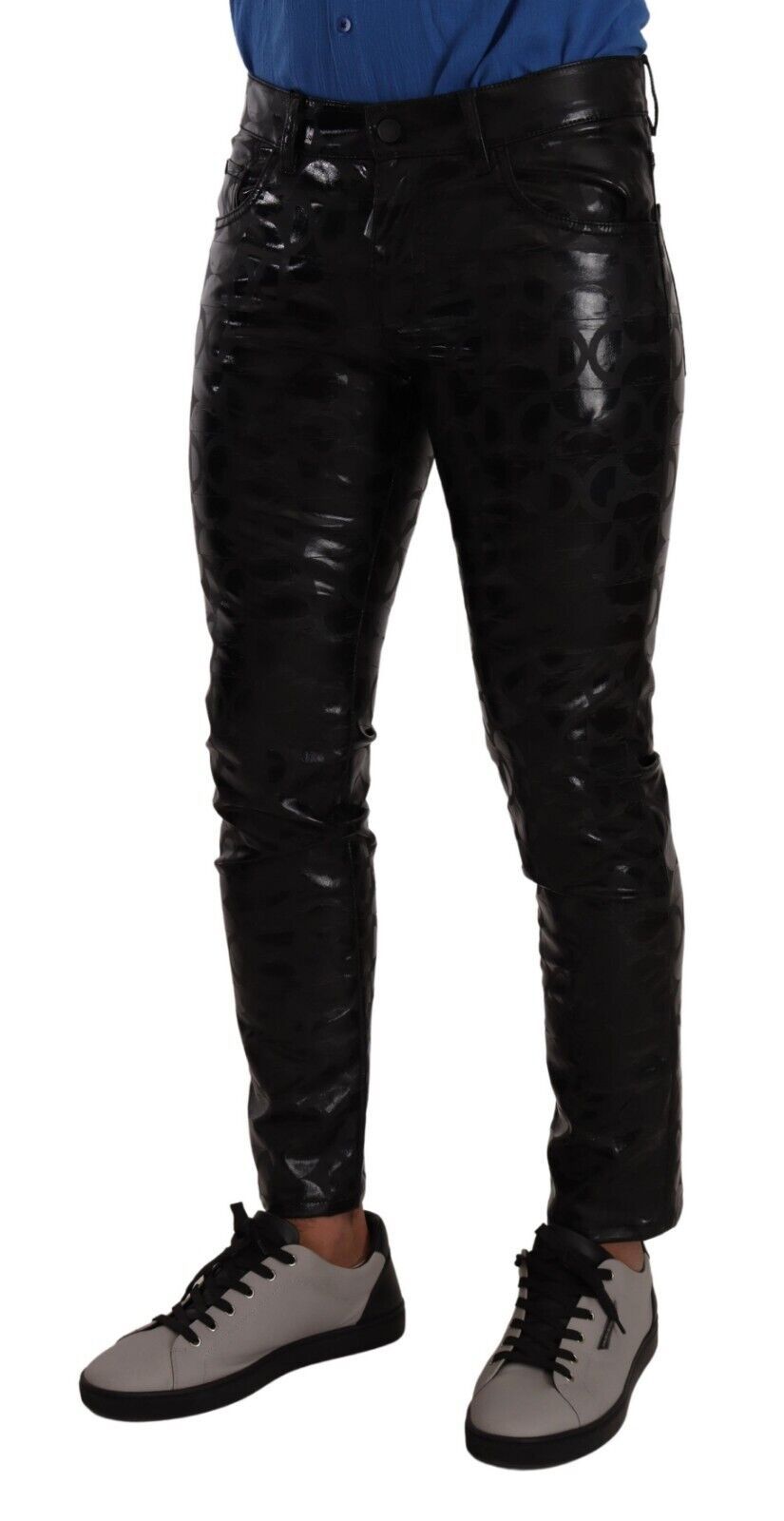  - Elegant Black Logo Skinny Pants