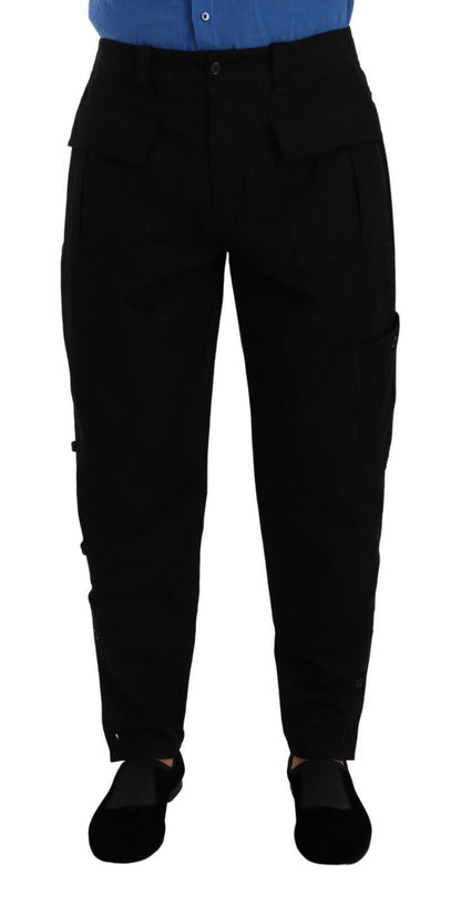  - Chic Black Cargo Pants with Stretch Comfort