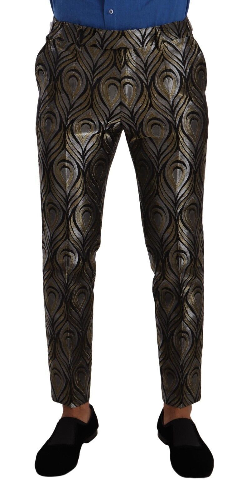  - Elegant Slim Fit Metallic Dress Trousers