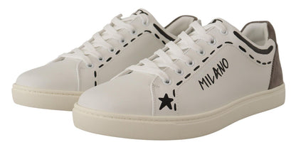  - Elegant White Leather Casual Sneakers